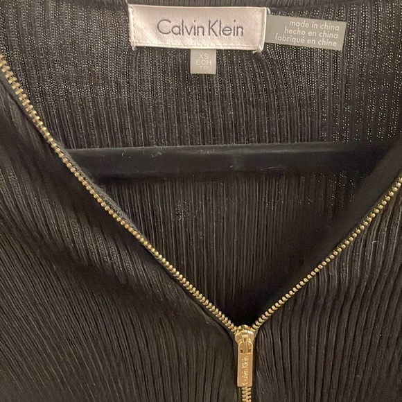 Calvin Klein Full Zip Ribbed Knit Sweater - Picture 4 of 7
